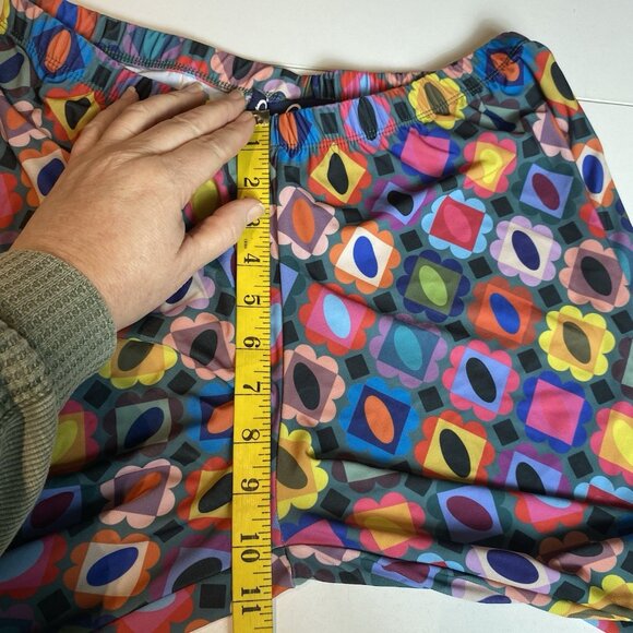 Lesley Evers Womens Pants Cropped Straight Leg Floral Colorful Hippie Artsy Sz M - Picture 8 of 9